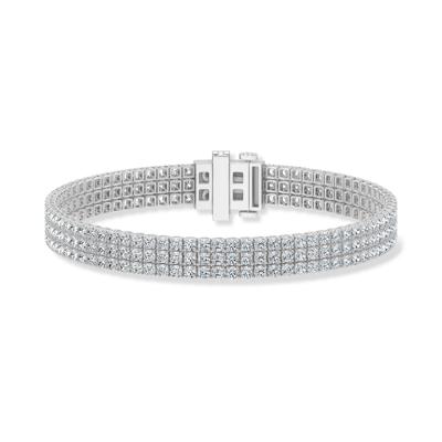 Lab Grown Diamond Three-Row Bracelet in 14K White Gold, 7" (5 ct. tw.)