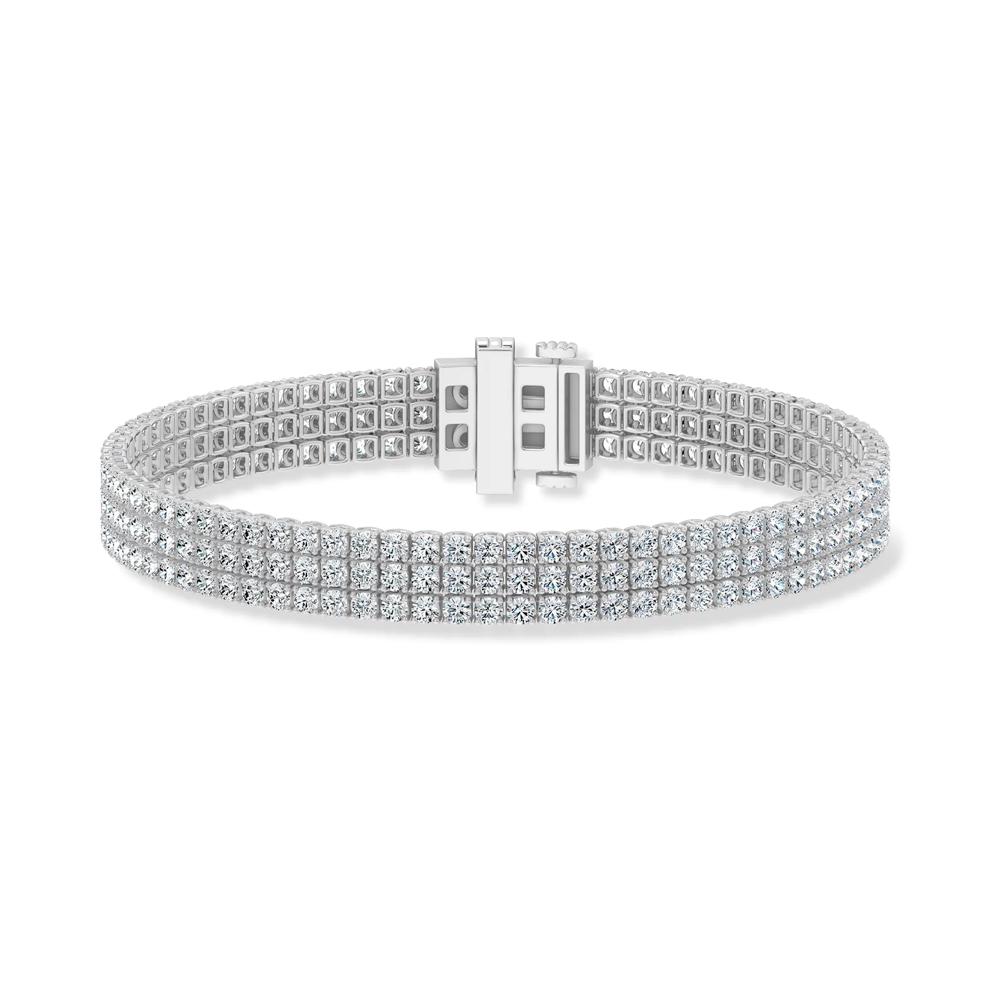 Lab Grown Diamond Three-Row Bracelet in 14K White Gold, 7" (5 ct. tw.) – Image 1 of 2