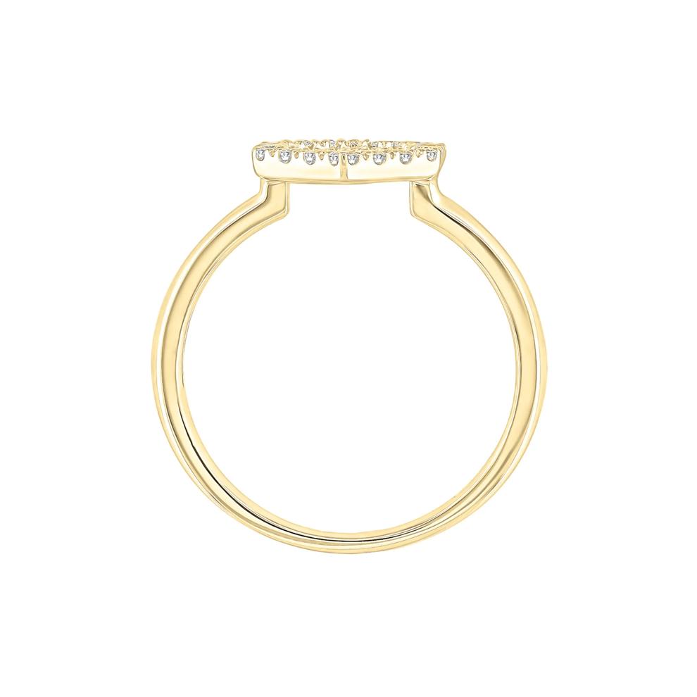 Diamond Hexagon Ring in 10K Yellow Gold (1/8 ct. tw.) – Image 2 of 3