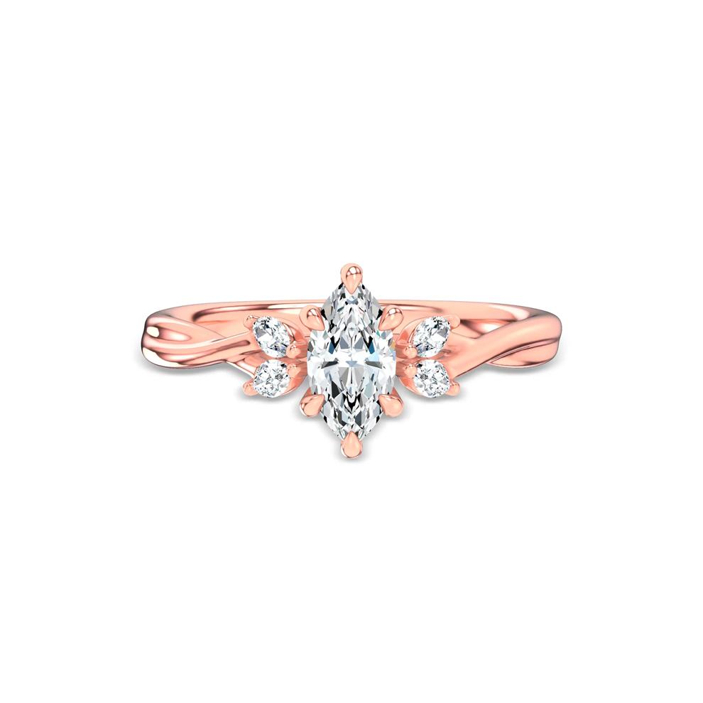 Diamond Marquise Twist-Shank Engagement Ring in 14K Rose Gold (5/8 ct. tw.) – Image 1 of 4
