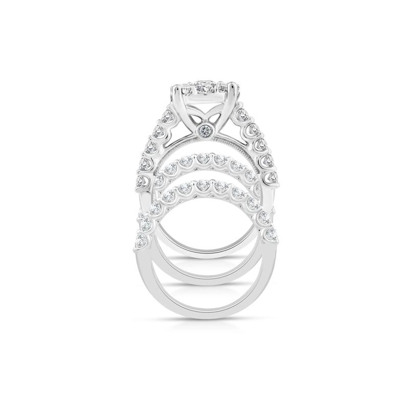 Lab Grown Diamond Round Engagement Three-Piece Set in 10K White Gold (4 ct. tw.) – Image 2 of 3