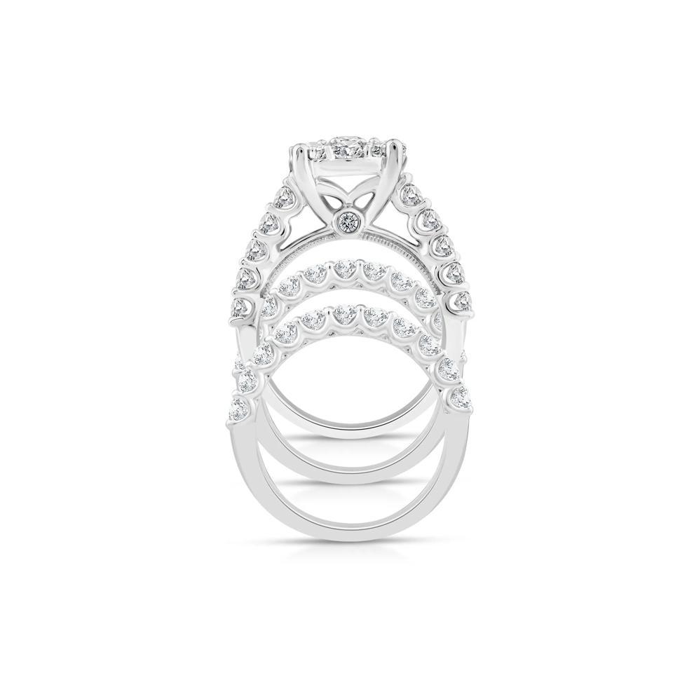 Lab Grown Diamond Round Engagement Three-Piece Set in 10K White Gold (4 ct. tw.) – Image 2 of 3