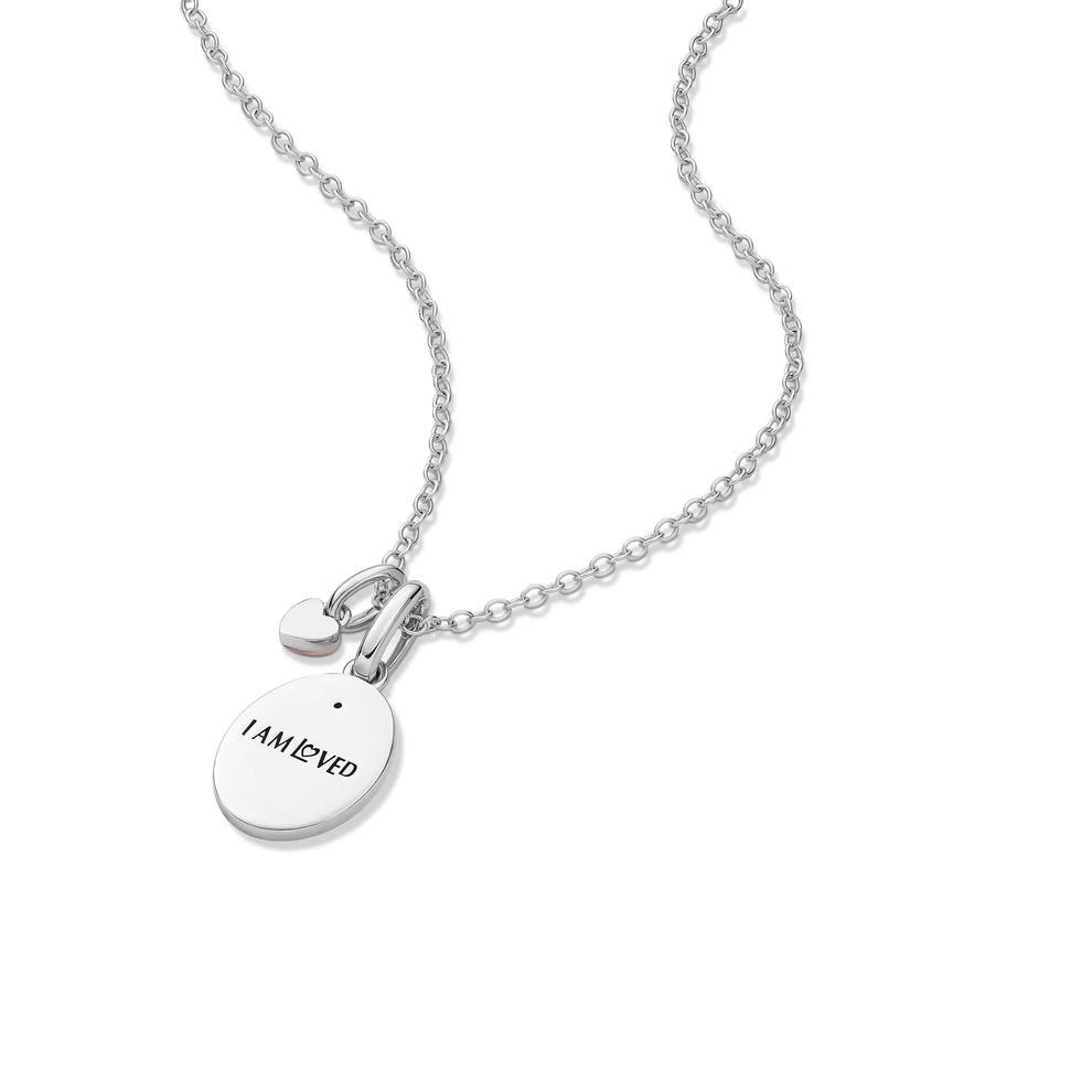 Lab Grown Diamond Accent Angel Pendant in Sterling Silver &amp; 10K Rose Gold – Image 5 of 5