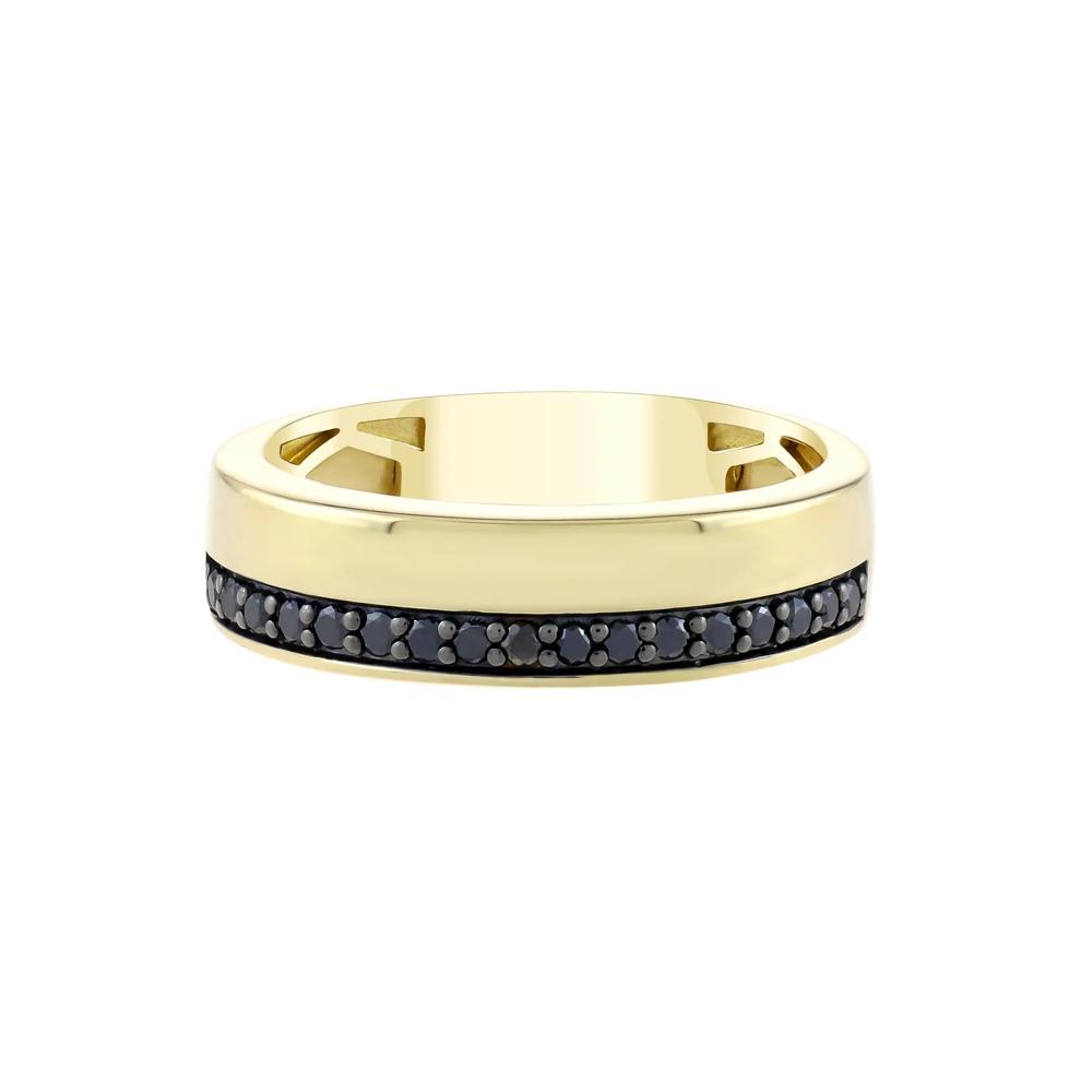 Men's Black Diamond Ring in 10K Yellow Gold (1/4 ct. tw.) – Image 1 of 3