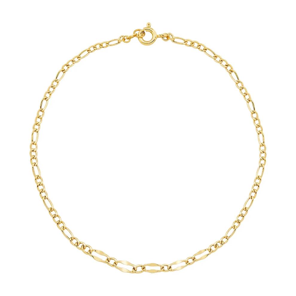 Figaro Anklet in 14K Yellow Gold, 9&rdquo; – Image 1 of 2