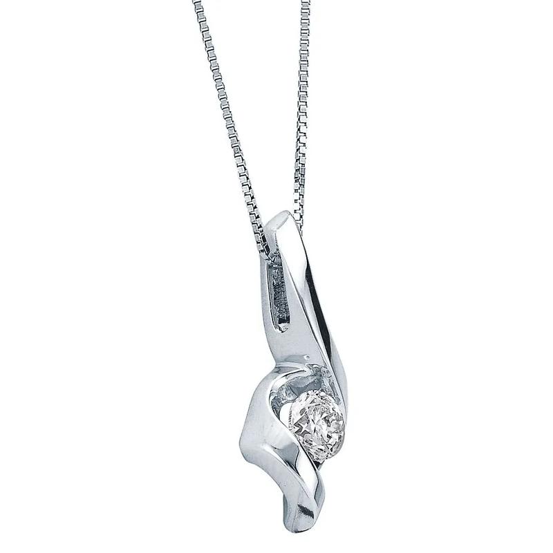 1/5 ct. tw. Diamond Pendant in 14K White Gold  – Image 2 of 3
