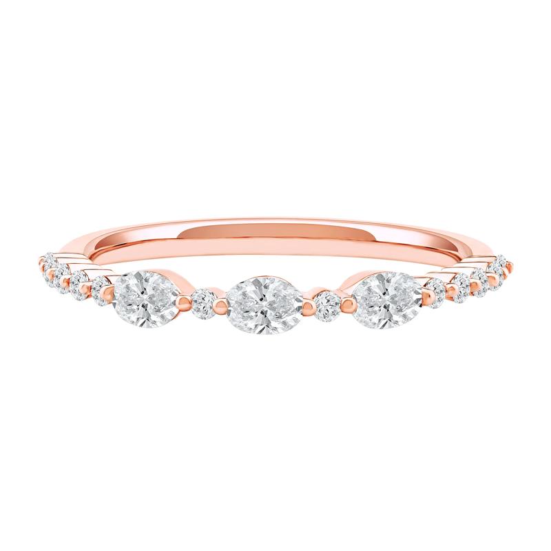 Lab Grown Diamond Oval Band in 10K Rose Gold &#40;1/2 ct. tw.&#41; – Image 1 of 4