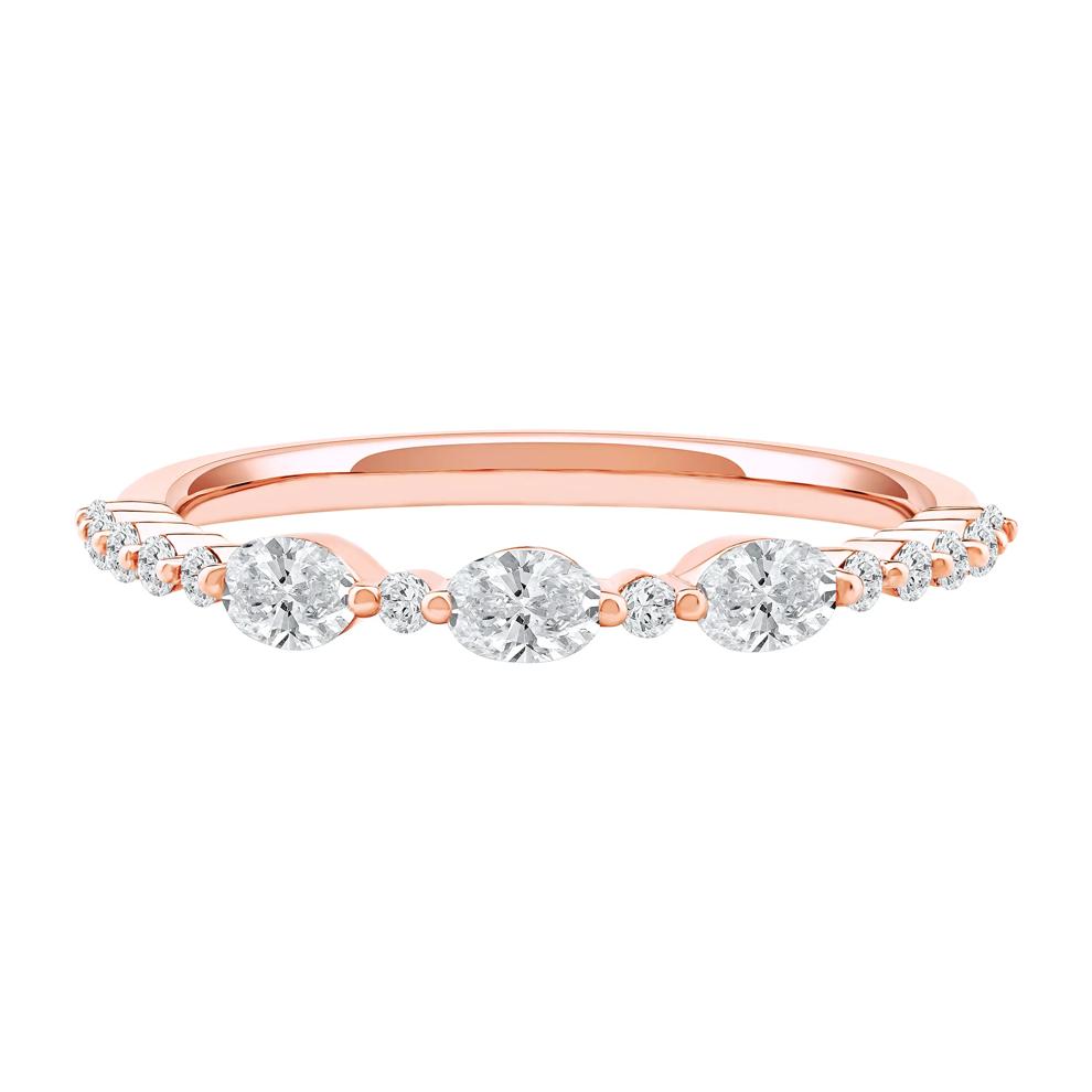 Lab Grown Diamond Oval Band in 10K Rose Gold (1/2 ct. tw.) – Image 1 of 4