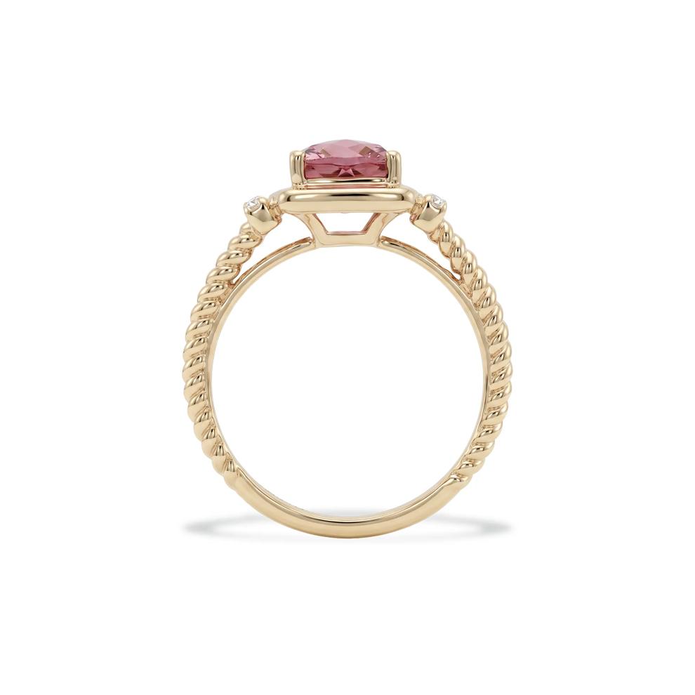 Pink Tourmaline &amp; Diamond Accent Ring in 10K Yellow Gold – Image 2 of 4