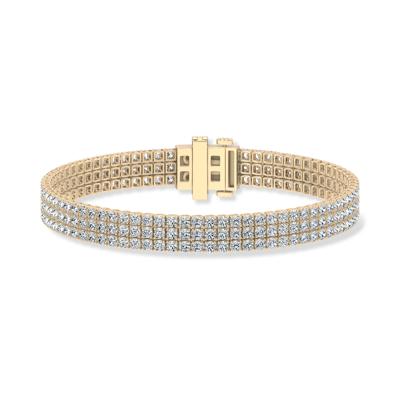 Lab Grown Diamond Three-Row Bracelet in 14K Gold