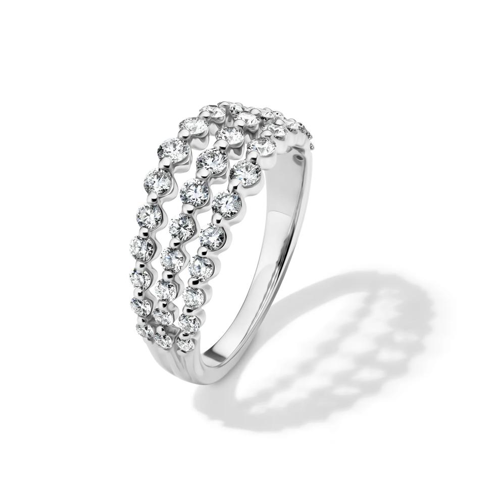 Lab Grown Diamond Three-Row Anniversary Band in 10K White Gold (1 ct. tw.) – Image 4 of 4