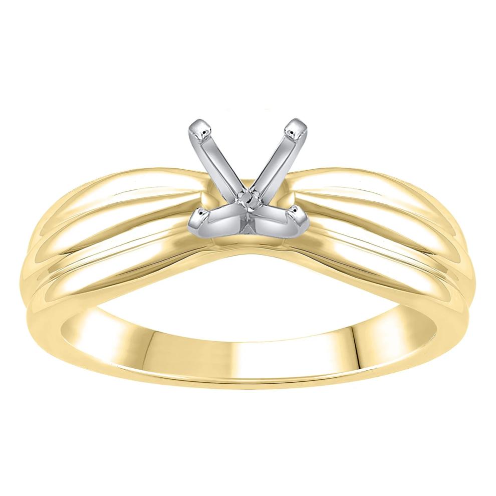 Pinched Semi-Mount Engagement Ring in 14K Gold (Setting Only) – Image 2 of 6