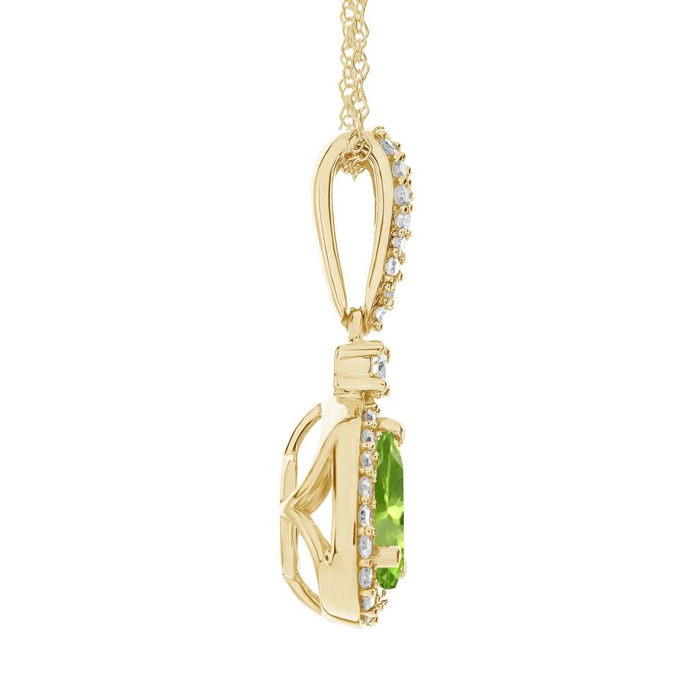 Peridot and Diamond Pendant in 10K Yellow Gold (1/5 ct. tw.) – Image 2 of 3