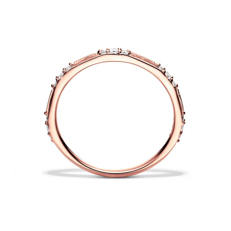 Lab Grown Diamond Milgrain Stack Band in 10K Rose Gold &#40;1/7 ct. tw.&#41; – Image 2 of 4