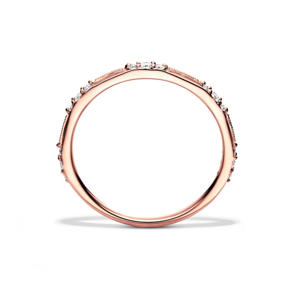 Lab Grown Diamond Milgrain Stack Band in 10K Rose Gold (1/7 ct. tw.) – Image 2 of 4