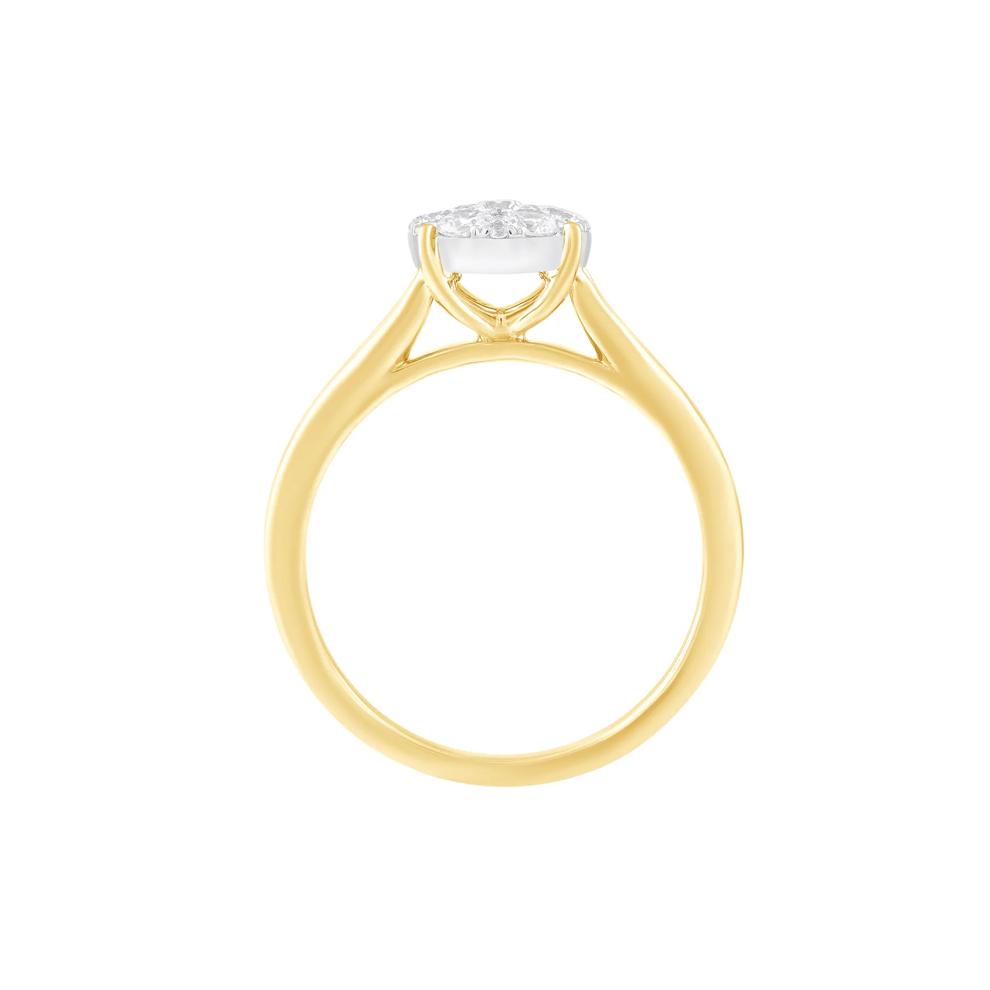 Diamond Round Composite Engagement Ring in 10K Yellow Gold (1/2 ct. tw.) – Image 2 of 3