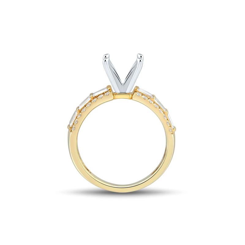 Lab Grown Diamond Semi-Mount in 14K Yellow &amp; White Gold &#40;Setting Only&#41; – Image 5 of 6