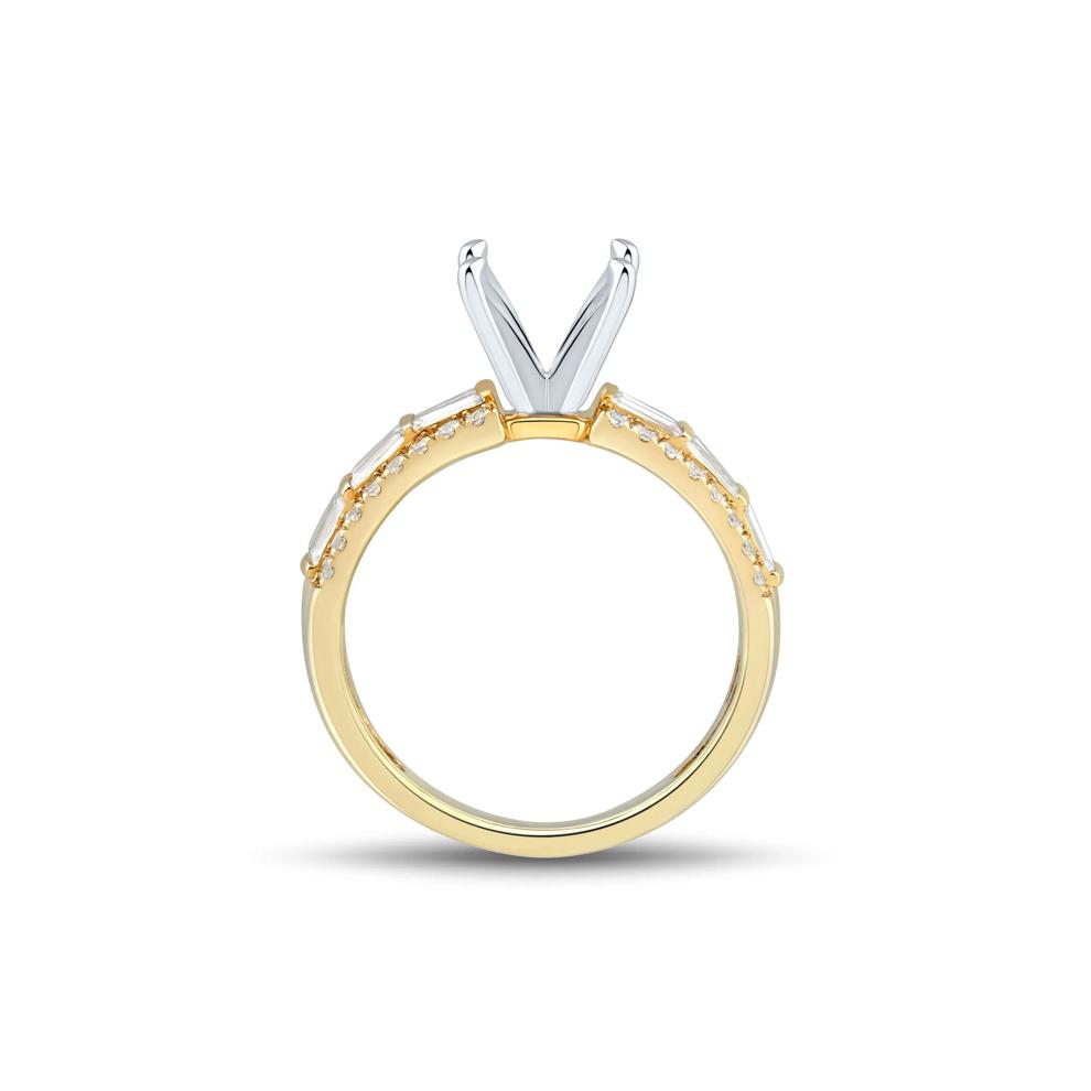 Lab Grown Diamond Semi-Mount in 14K Yellow &amp; White Gold (Setting Only) – Image 5 of 6