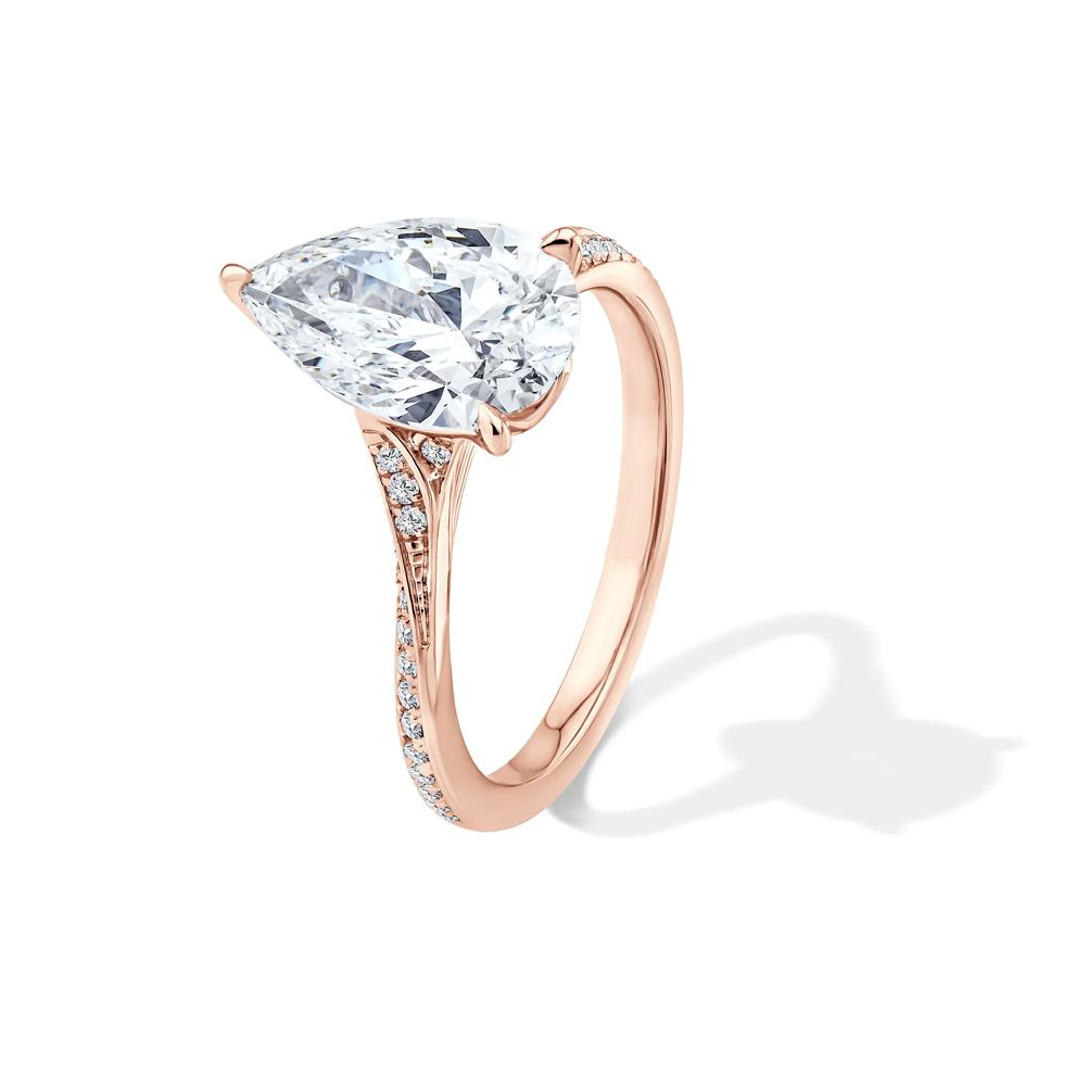 Lab Grown Diamond Pear-Shaped Engagement Ring in 18K Rose Gold (2 3/4 ct. tw.) – Image 4 of 4
