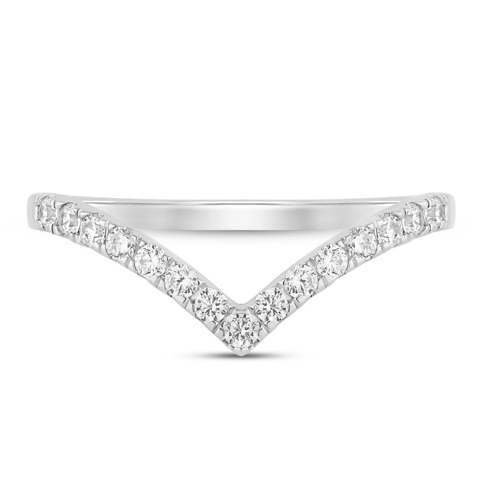 Lab Grown Diamond Chevron Contour Band in 14K White Gold (1/3 ct. tw.) – Image 1 of 4
