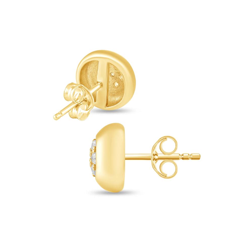 Diamond Round Cluster Stud Earrings in 10K Yellow Gold (1/4 ct. tw.) – Image 2 of 2