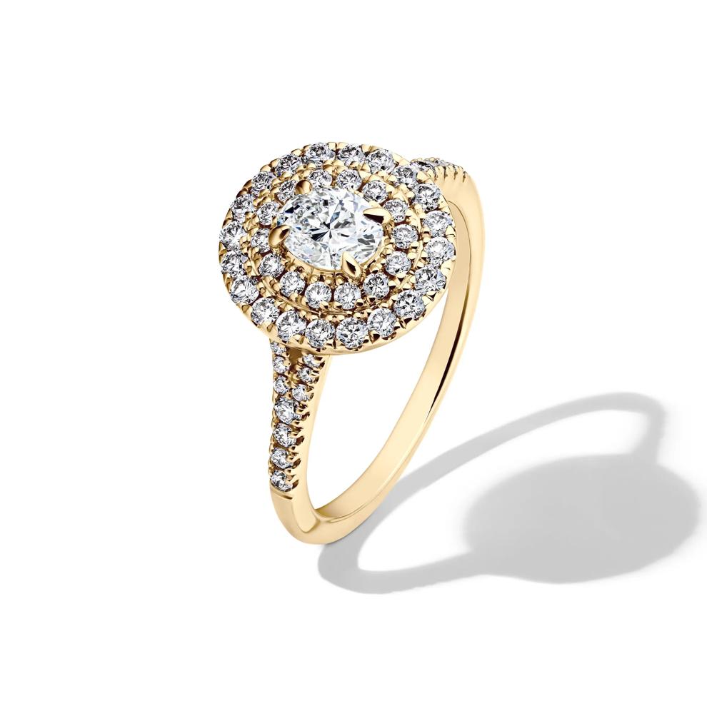 Diamond Double Halo Engagement Ring in 14K Yellow Gold (1 ct. tw.) – Image 4 of 4