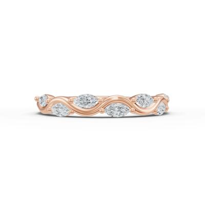 Lab Grown Diamond Marquise Wave Band in 14K Rose Gold (3/8 ct. tw.)