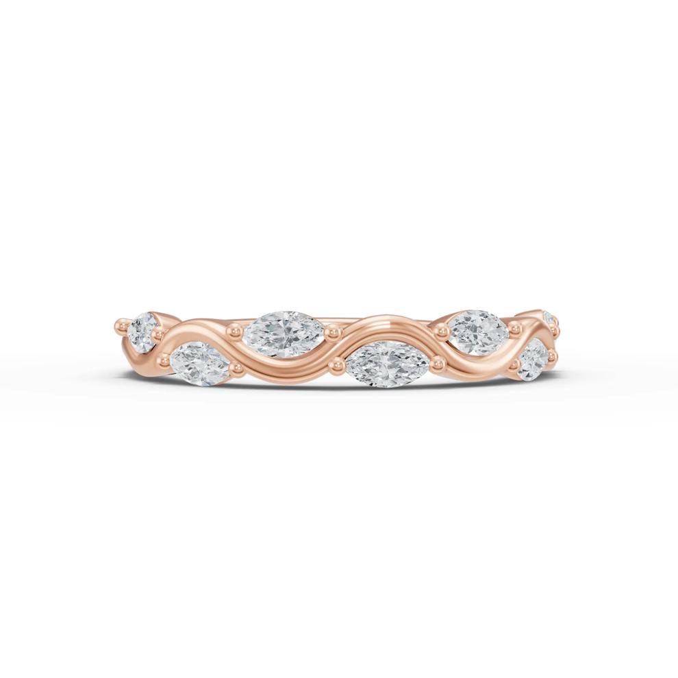 Lab Grown Diamond Marquise Wave Band in 14K Rose Gold (3/8 ct. tw.) – Image 1 of 4
