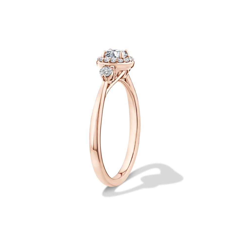 Lab Grown Diamond Halo Promise Ring in 10K Rose Gold (1/2 ct. tw.) – Image 3 of 4