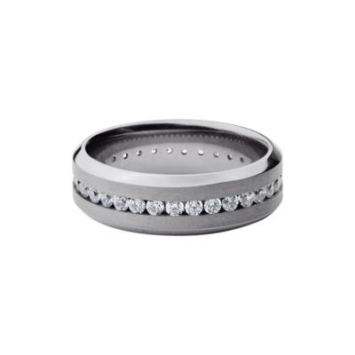 Men’s Lab Grown Diamond Channel-Set Eternity Wedding Band in Tantalum, 7MM 