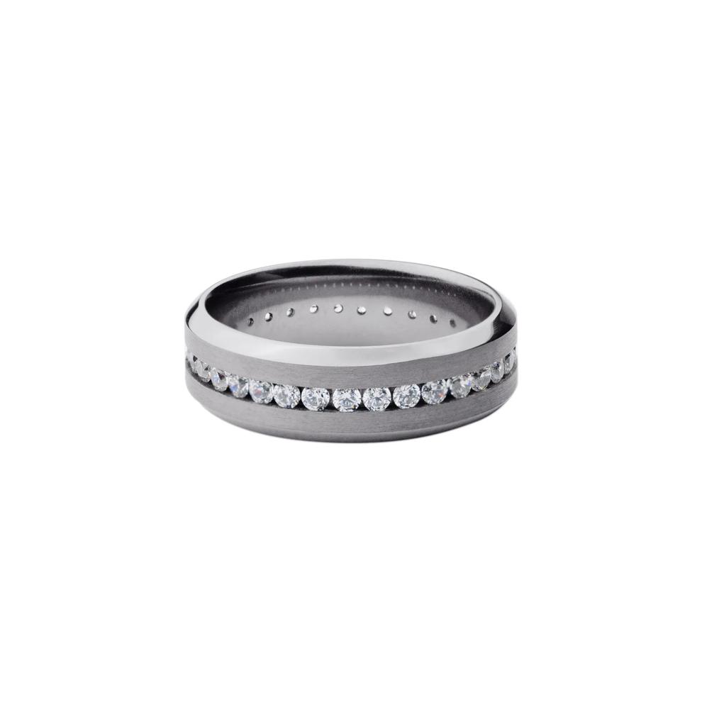 Men&rsquo;s Lab Grown Diamond Channel-Set Eternity Wedding Band in Tantalum, 7MM  – Image 1 of 3