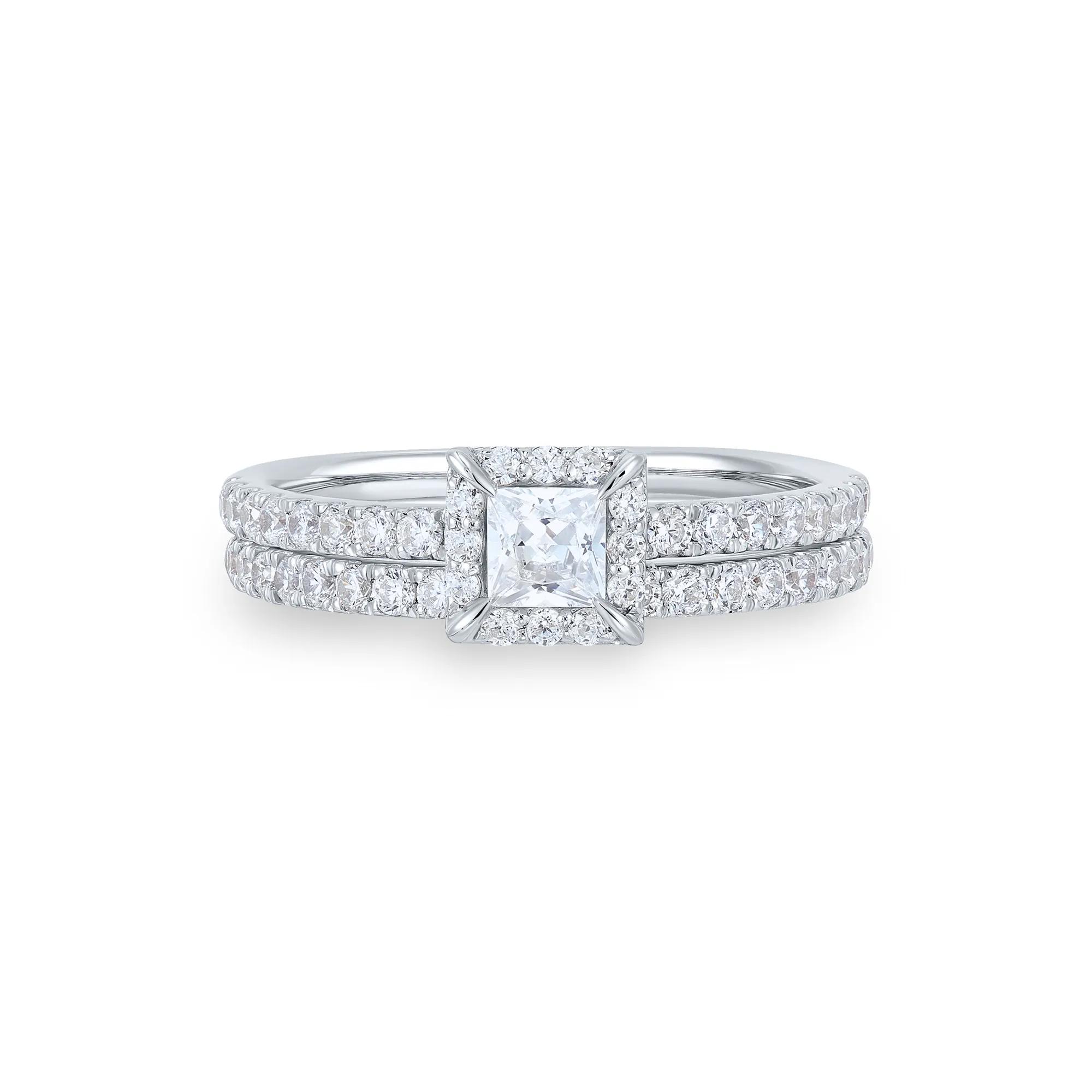Helzberg Signature Diamond Princess-Cut Engagement Ring Set
