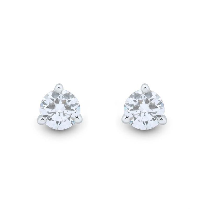 Lab Grown Diamond Martini Stud Earrings in 14K White Gold &#40;1/2 ct. tw.&#41;  – Image 2 of 3