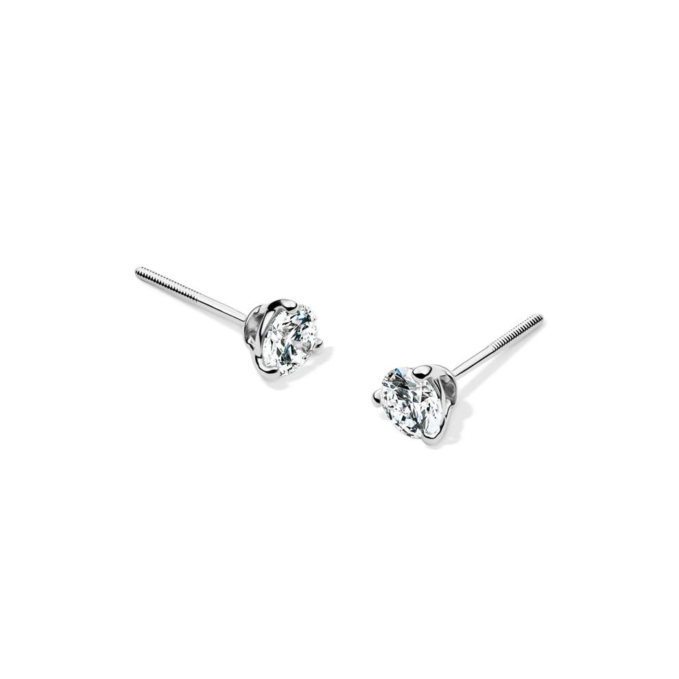 Lab Grown Diamond Martini Stud Earrings in 14K White Gold (1/2 ct. tw.)  – Image 1 of 3