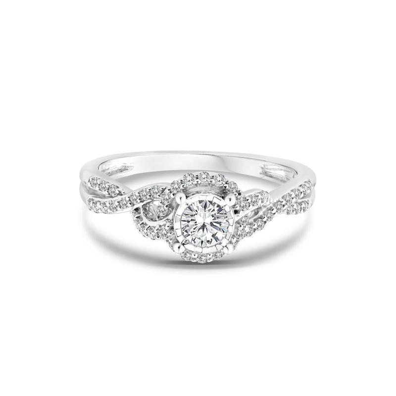 Lab Grown Diamond Promise Ring in 10K White Gold &#40;1/2 ct. tw.&#41; – Image 1 of 3