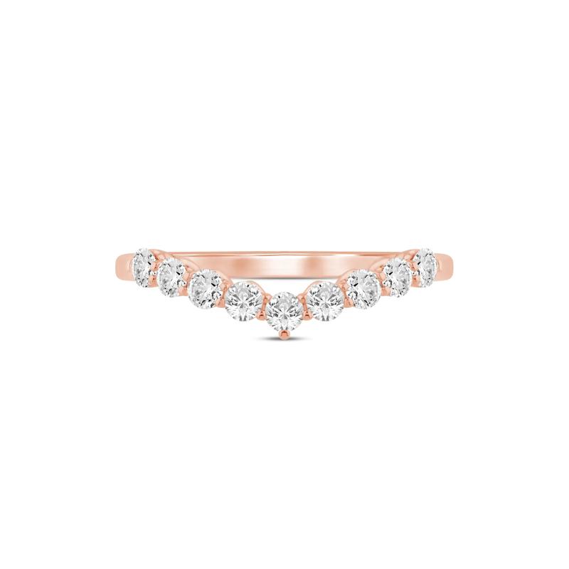 Lab Grown Diamond Chevron Band in 14K Rose Gold (1/2 ct. tw.) – Image 1 of 3