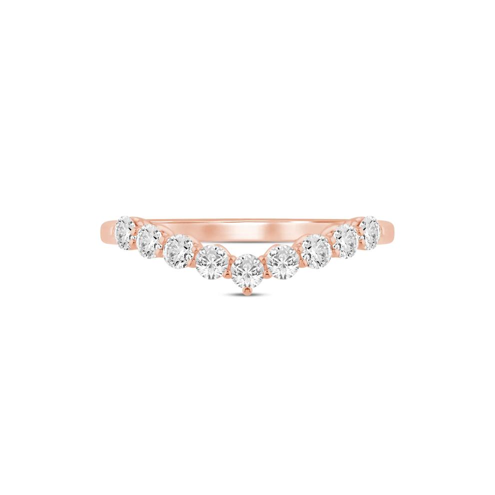 Lab Grown Diamond Chevron Band in 14K Rose Gold (1/2 ct. tw.) – Image 1 of 3