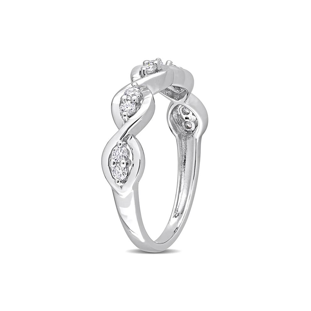 Moissanite Twist Ring in Sterling Silver (1/4 ct. dew) – Image 3 of 5