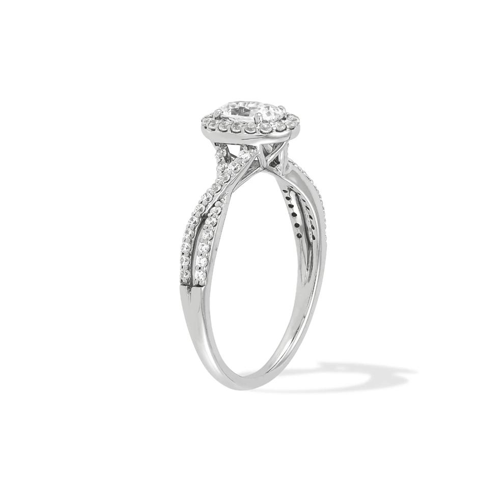 Diamond Oval Center Engagement Ring in 10K White Gold (3/4 ct. tw.) – Image 3 of 4