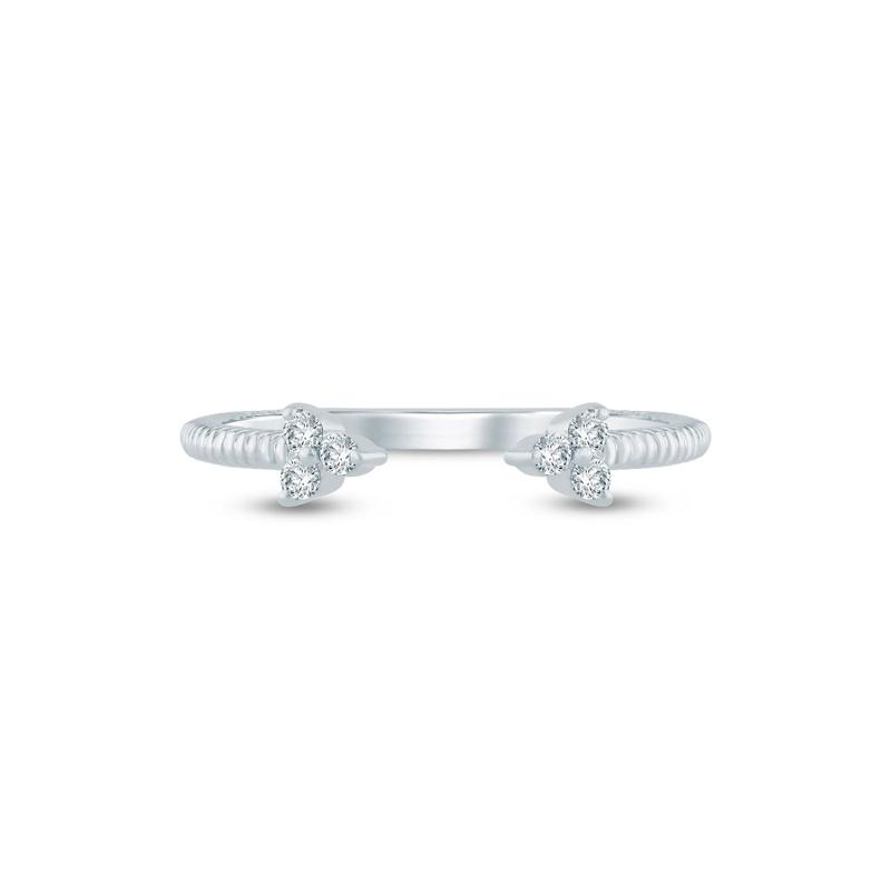 Diamond Open Ring in 10K White Gold &#40;1/10 ct. tw.&#41; – Image 1 of 3