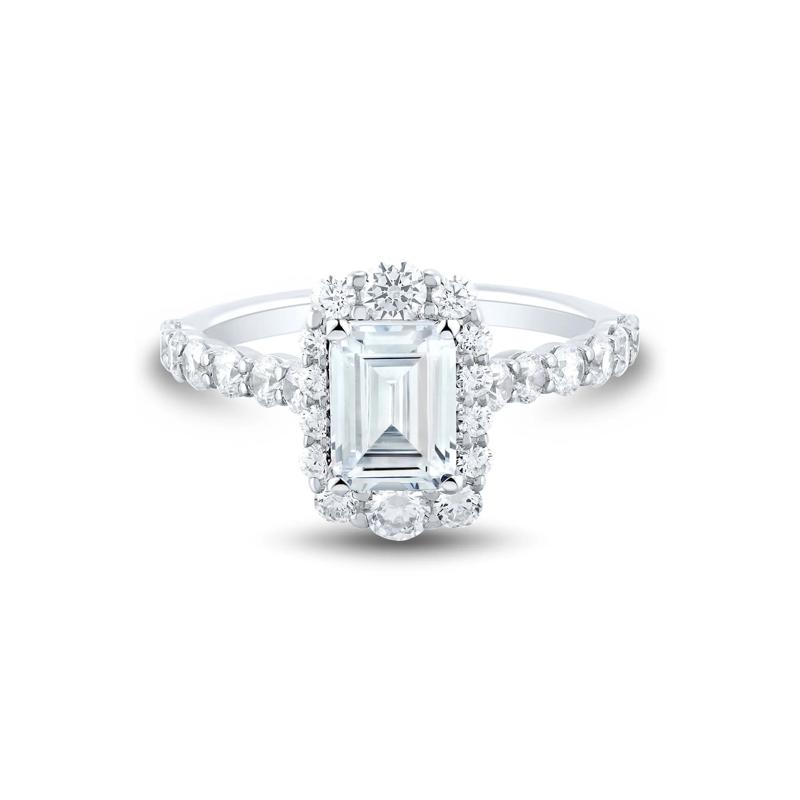 Lab Grown Diamond Halo Engagement Ring in 14K White Gold &#40;2 1/4 ct. tw.&#41; – Image 1 of 3
