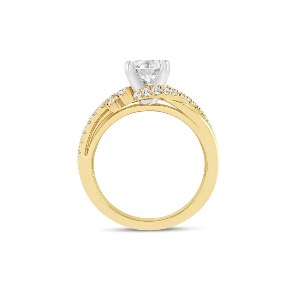 1/3 ct. tw. Round-Cut Diamond Semi-Mount Engagement Ring in 14k Yellow and White Gold (Setting Only) – Image 2 of 6