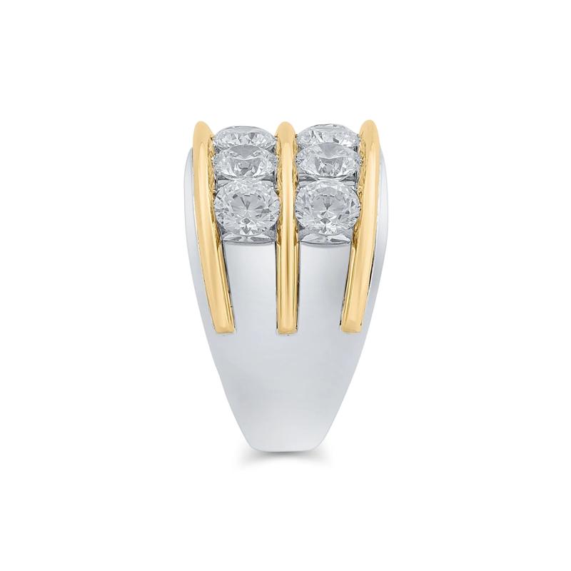 Men&#39;s Lab Grown Diamond Two-Row Band in 10K White &amp; Yellow Gold &#40;5 ct. tw.&#41; – Image 3 of 3