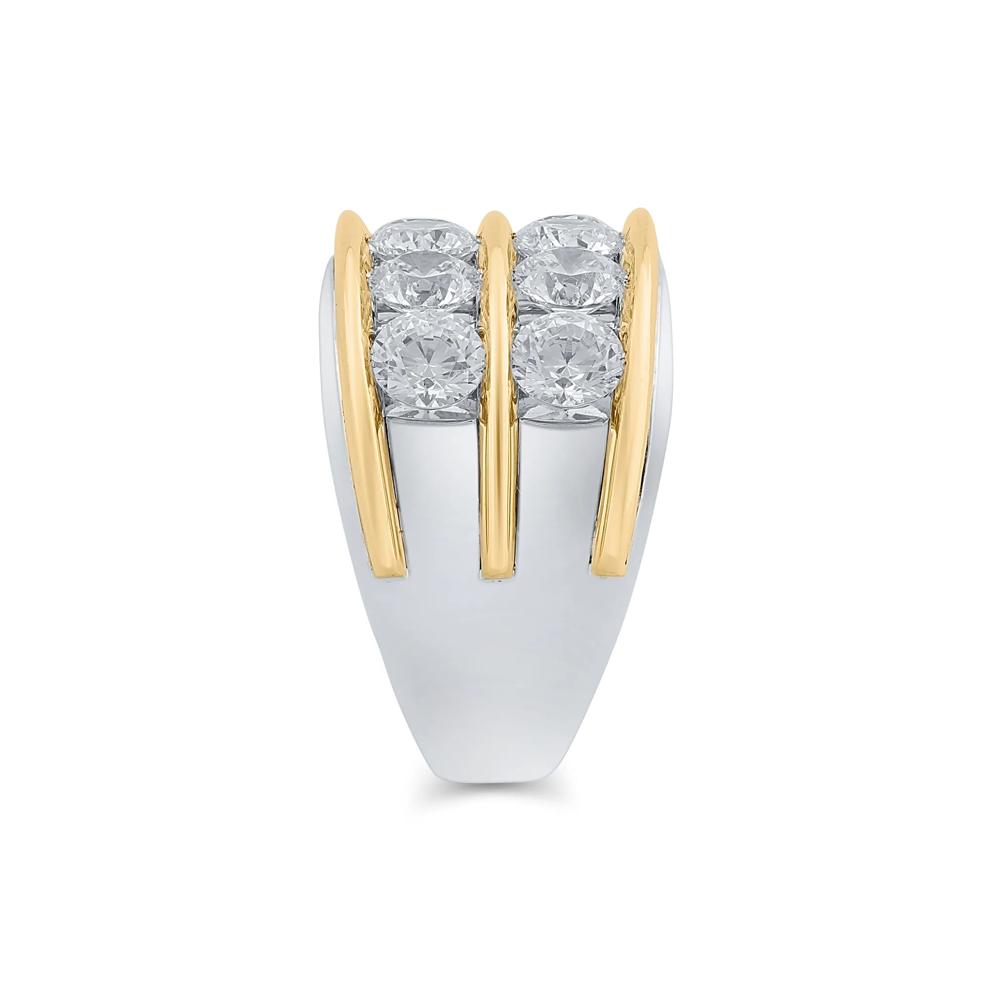 Men's Lab Grown Diamond Two-Row Band in 10K White &amp; Yellow Gold (5 ct. tw.) – Image 3 of 3