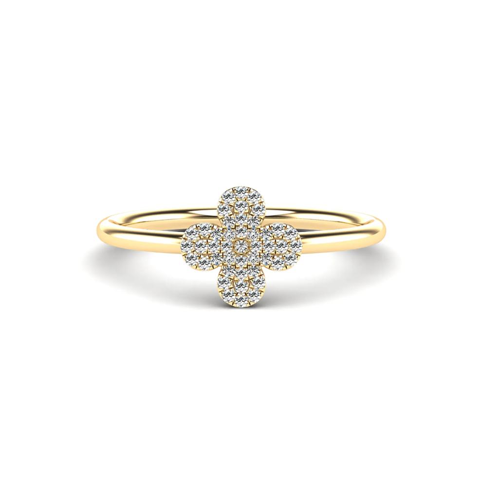 Diamond Clover Ring in 10K Yellow Gold (1/10 ct. tw.) – Image 1 of 4