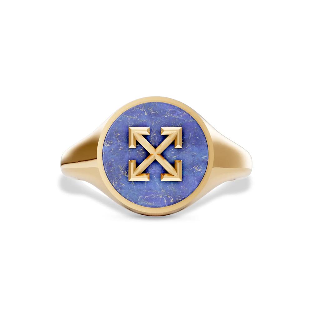 Men's Lapis Arrow Design Ring in Vermeil – Image 1 of 4