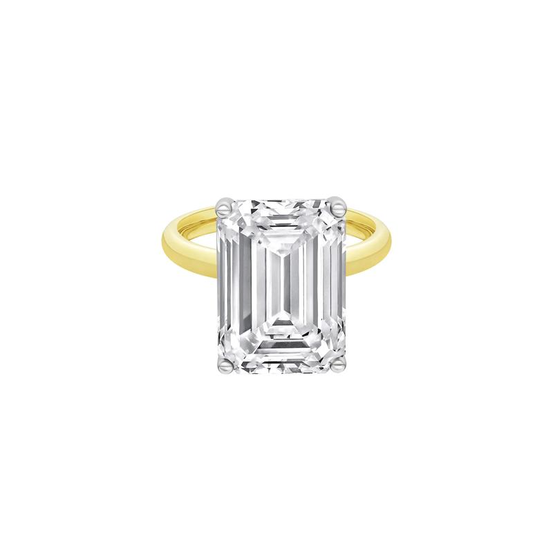 Lab Grown Diamond Emerald-Cut Solitaire Ring in 14K Yellow &amp; White Gold &#40;10 ct.&#41; – Image 1 of 4
