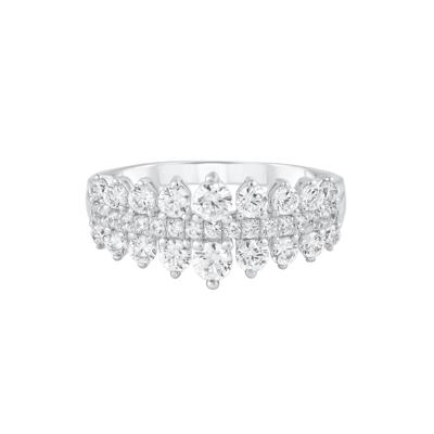 Diamond Pointed Multi-Row Band in 10K Gold