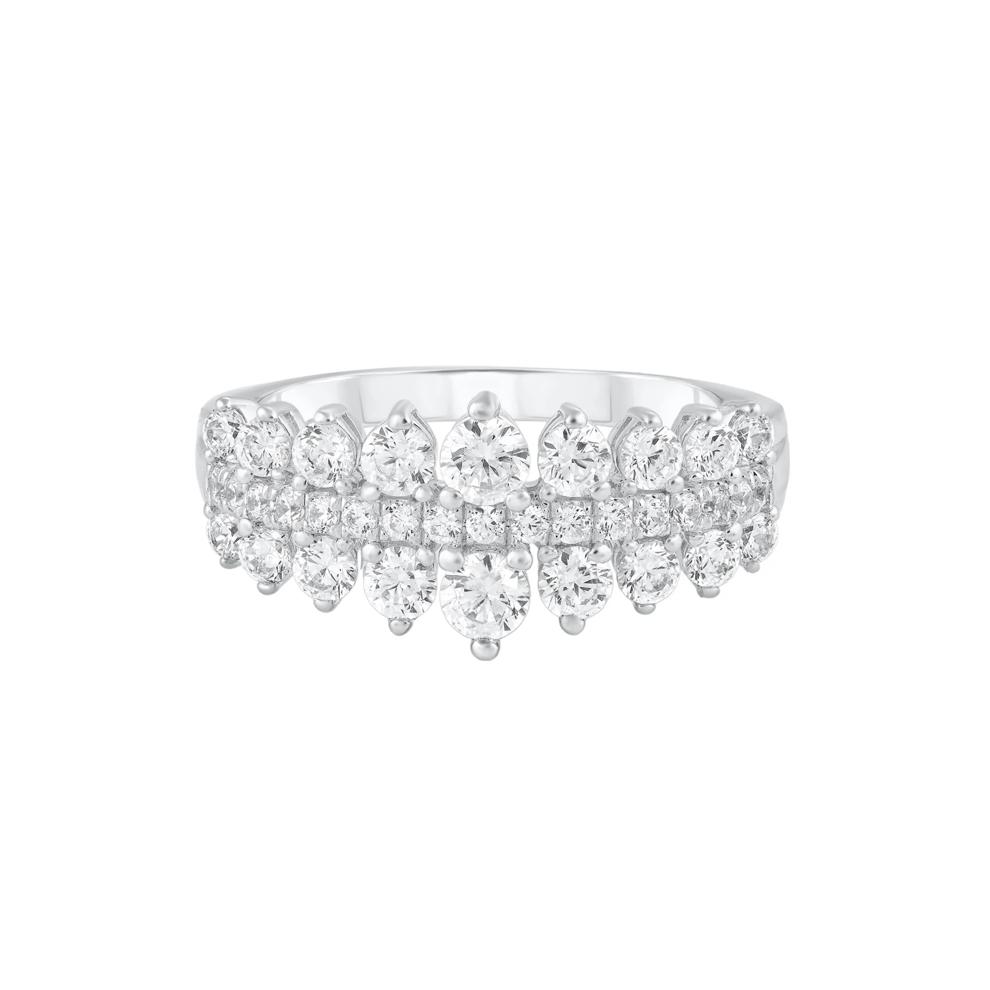 Diamond Pointed Multi-Row Band in 10K White Gold (1 ct. tw.) – Image 1 of 3