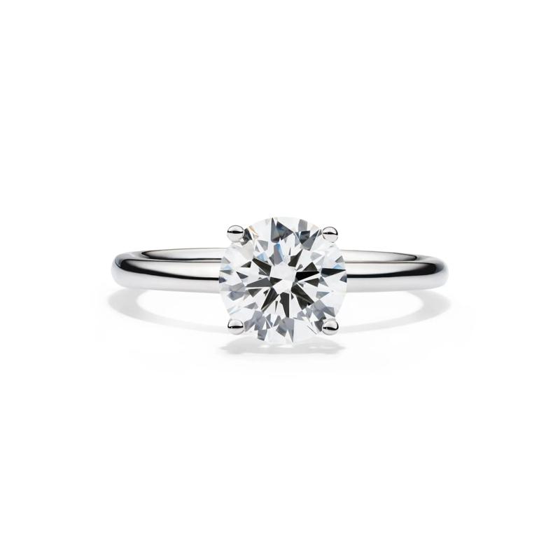 Lab Grown Diamond Solitaire Round Engagement Ring in 14K White Gold &#40;1 1/2 ct.&#41; – Image 1 of 4